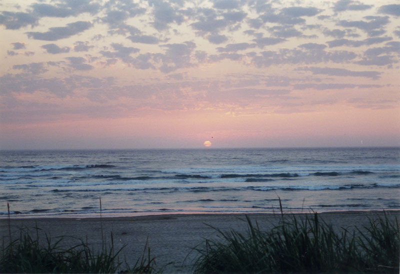 a mackerel sky at sunset